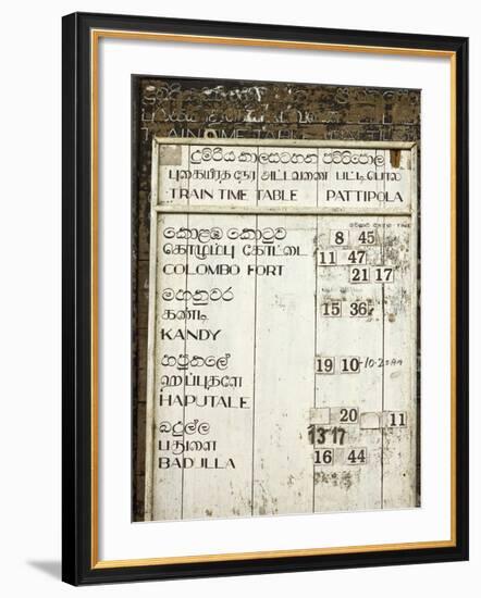 Timetable for the Colombo to Badulla Train at Pattipola, Highest Railway Station in Sri Lanka, 1892-Rob Francis-Framed Photographic Print