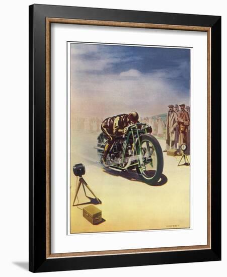 Timing a Motor Cycle-Shuffrey-Framed Photographic Print