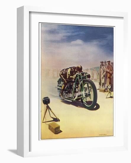 Timing a Motor Cycle-Shuffrey-Framed Photographic Print