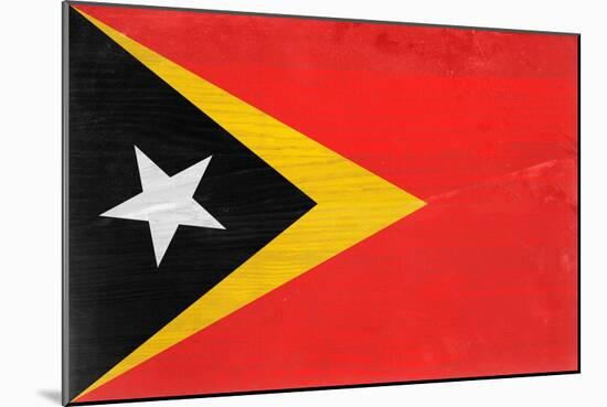Timor-Leste Flag Design with Wood Patterning - Flags of the World Series-Philippe Hugonnard-Mounted Art Print