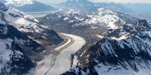 Aerial View of the Kahiltna Glacier and the Alaska Range-Timothy Mulholland-Photographic Print