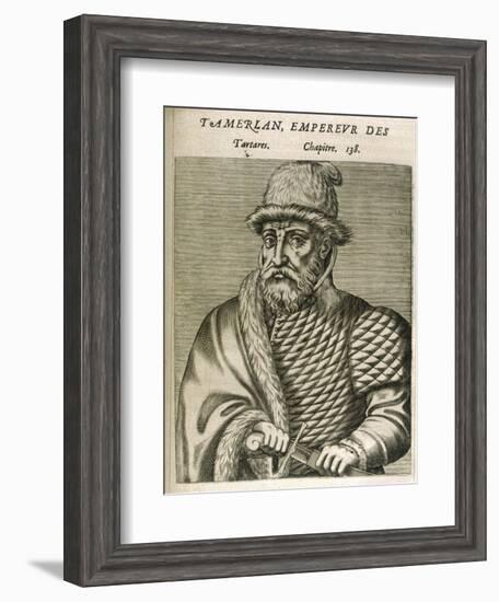 Timur Lenk (Variously Spelt as Tamerlane Tamburlaine Etc) Asiatic Ruler-Andre Thevet-Framed Art Print