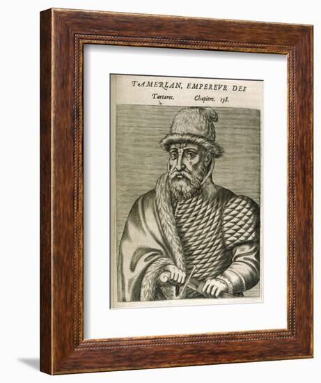 Timur Lenk (Variously Spelt as Tamerlane Tamburlaine Etc) Asiatic Ruler-Andre Thevet-Framed Art Print