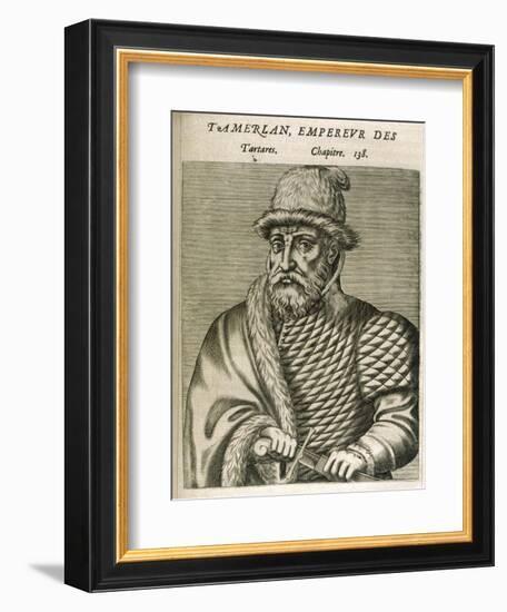 Timur Lenk (Variously Spelt as Tamerlane Tamburlaine Etc) Asiatic Ruler-Andre Thevet-Framed Art Print