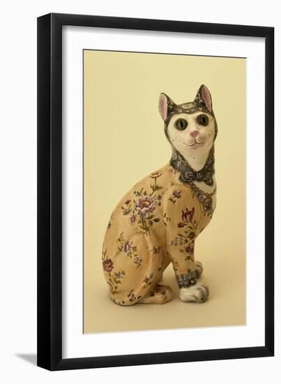 Tin-Glazed Earthenware Figure of a Cat-Émile Gallé-Framed Giclee Print