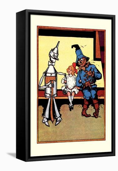 Tin Man, Dorothy and Scarecrow-John R. Neill-Framed Stretched Canvas