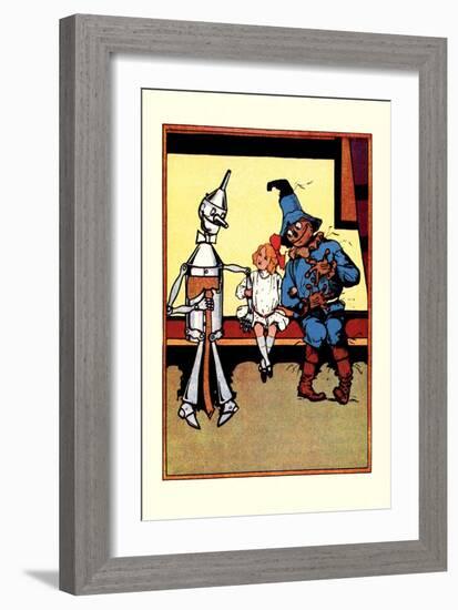 Tin Man, Dorothy and Scarecrow-John R. Neill-Framed Art Print