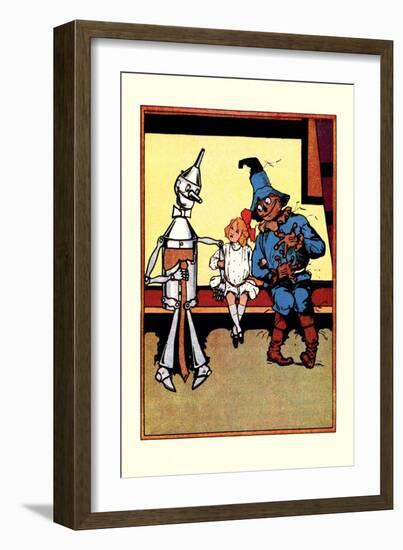 Tin Man, Dorothy and Scarecrow-John R. Neill-Framed Art Print