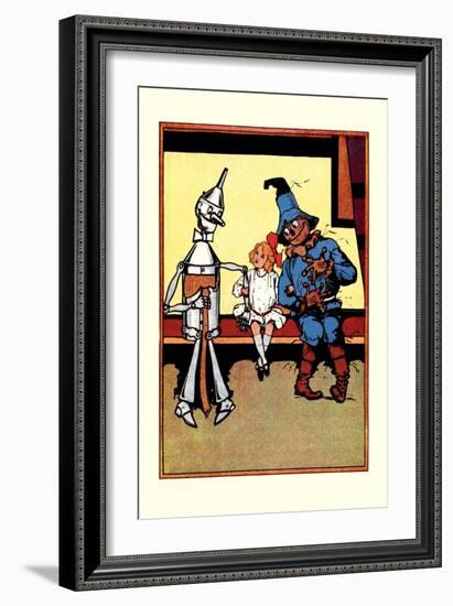 Tin Man, Dorothy and Scarecrow-John R. Neill-Framed Art Print