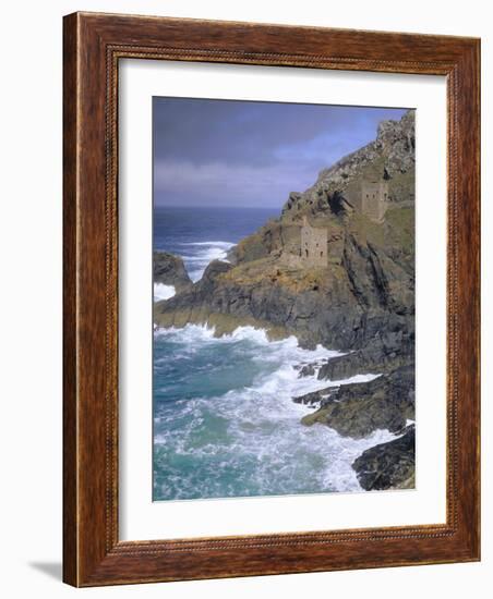 Tin Mine on Coast, Botallack, Cornwall, England, UK, Europe-John Miller-Framed Photographic Print