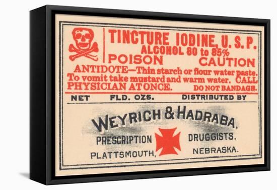 Tincture Iodine U.S.P.-null-Framed Stretched Canvas