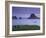 Tindholmur Island Rising to 262 M, and Drangarnir Natural Arch at Sunset, with Sheep, from Vagar-Patrick Dieudonne-Framed Photographic Print