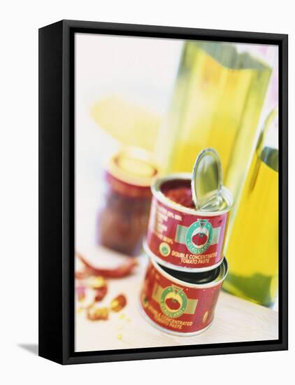 Tinned Tomato Paste and Olive Oil-Peter Medilek-Framed Premier Image Canvas