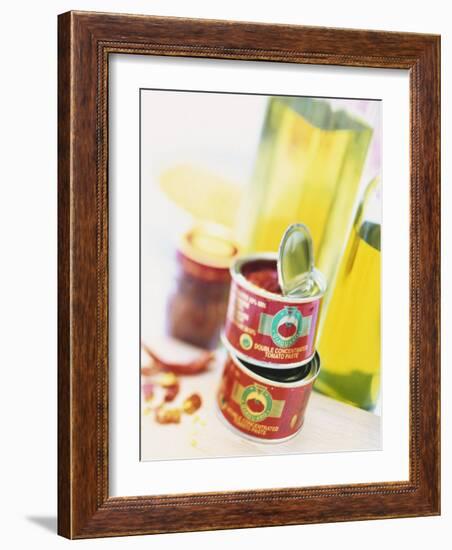 Tinned Tomato Paste and Olive Oil-Peter Medilek-Framed Photographic Print