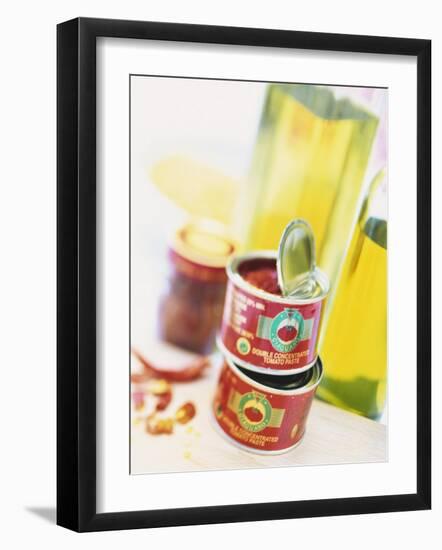 Tinned Tomato Paste and Olive Oil-Peter Medilek-Framed Photographic Print