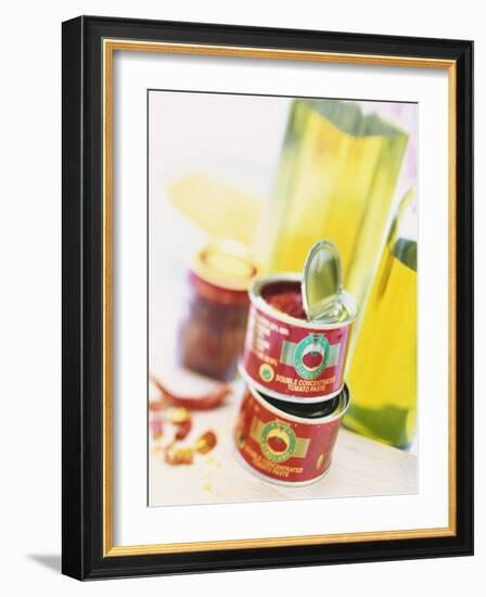 Tinned Tomato Paste and Olive Oil-Peter Medilek-Framed Photographic Print