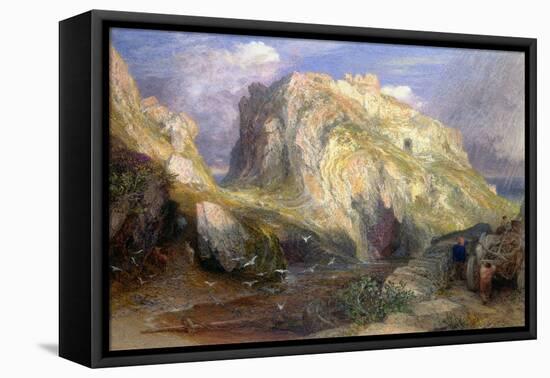 Tintagel Castle, Approaching Rain, 19th Century-Samuel Palmer-Framed Premier Image Canvas