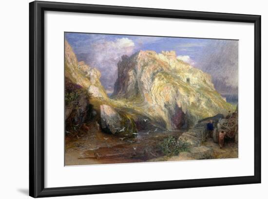 Tintagel Castle, Approaching Rain, 19th Century-Samuel Palmer-Framed Premium Giclee Print