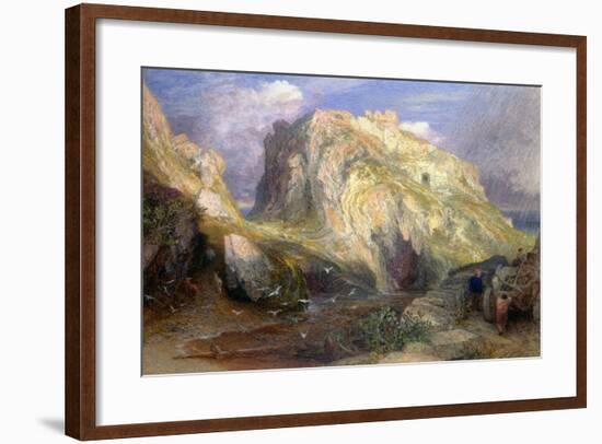 Tintagel Castle, Approaching Rain, 19th Century-Samuel Palmer-Framed Premium Giclee Print