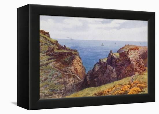 Tintagel, Island and Keep-Alfred Robert Quinton-Framed Premier Image Canvas