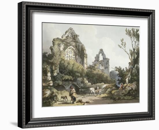 Tintern Abbey, from The Romantic and Picturesque Scenery of England Wales, Published 1805-Philippe De Loutherbourg-Framed Giclee Print