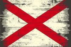 Alabama Grunge Flag-TINTIN75-Art Print