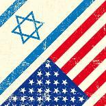 Israel And American Grunge Flag-TINTIN75-Art Print