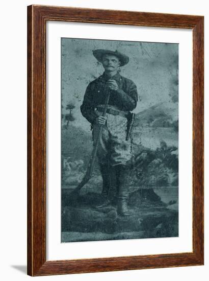 Tintype Of Armed Frontiersman Ca 1870s-1880s-null-Framed Art Print