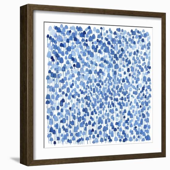 Tiny Blue Mushrooms-Kerstin Stock-Framed Art Print