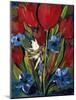 TINY FAIRY IN THE FLOWERS TULIPS-sylvia pimental-Mounted Art Print