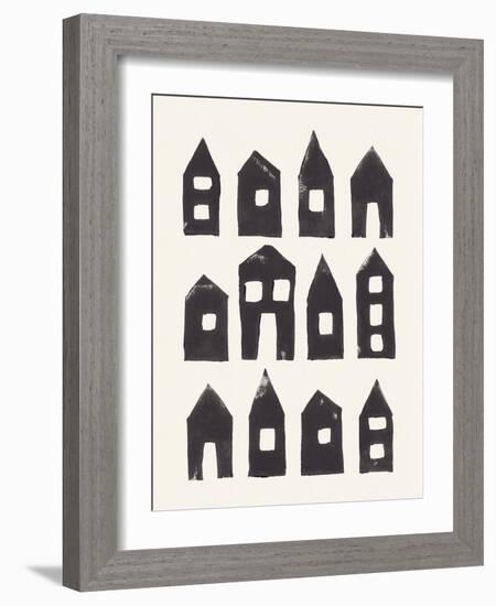 Tiny Houses #1 | Hand-Printed Linocut-Alisa Galitsyna-Framed Giclee Print