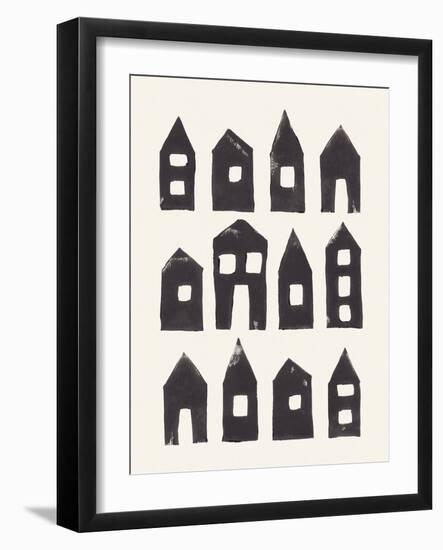 Tiny Houses #1 | Hand-Printed Linocut-Alisa Galitsyna-Framed Giclee Print