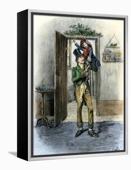 Tiny Tim Carried in Celebration, from Dickens' a Christmas Carol-null-Framed Premier Image Canvas