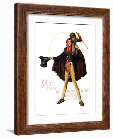 "Tiny Tim" or "God Bless Us Everyone", December 15,1934-Norman Rockwell-Framed Premium Giclee Print