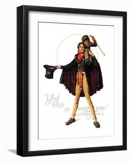 "Tiny Tim" or "God Bless Us Everyone", December 15,1934-Norman Rockwell-Framed Giclee Print