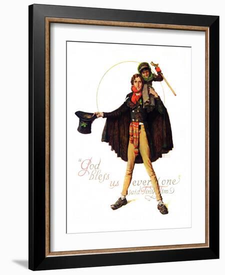 "Tiny Tim" or "God Bless Us Everyone", December 15,1934-Norman Rockwell-Framed Giclee Print