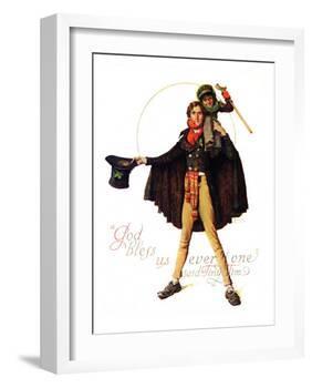 "Tiny Tim" or "God Bless Us Everyone", December 15,1934-Norman Rockwell-Framed Giclee Print