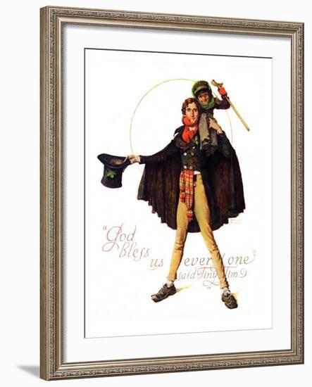 "Tiny Tim" or "God Bless Us Everyone", December 15,1934-Norman Rockwell-Framed Giclee Print