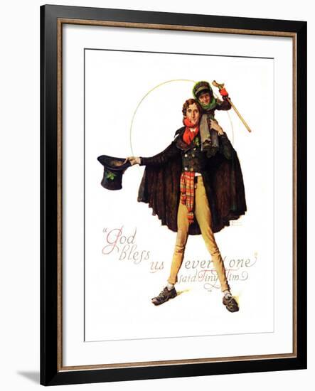 "Tiny Tim" or "God Bless Us Everyone", December 15,1934-Norman Rockwell-Framed Giclee Print