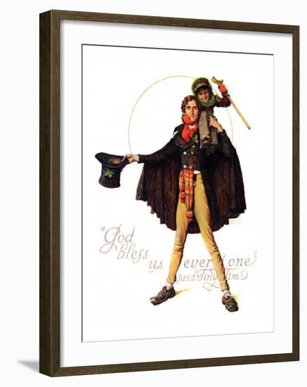 "Tiny Tim" or "God Bless Us Everyone", December 15,1934-Norman Rockwell-Framed Giclee Print