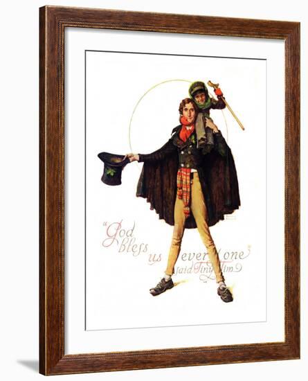 "Tiny Tim" or "God Bless Us Everyone", December 15,1934-Norman Rockwell-Framed Giclee Print