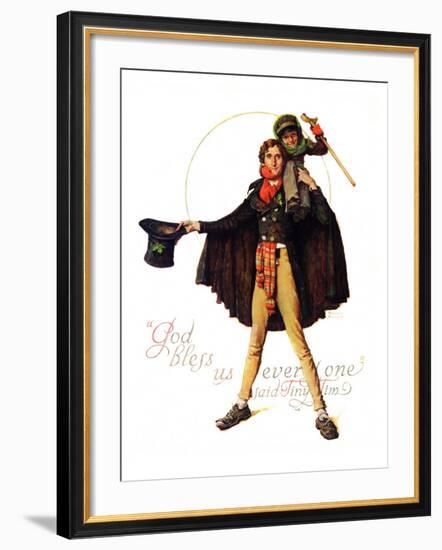 "Tiny Tim" or "God Bless Us Everyone", December 15,1934-Norman Rockwell-Framed Giclee Print