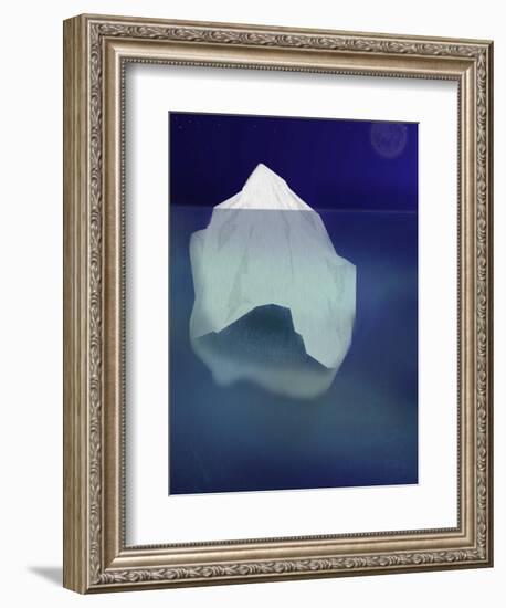 Tip of the Iceberg Floating in the Ocean-pablo guzman-Framed Art Print