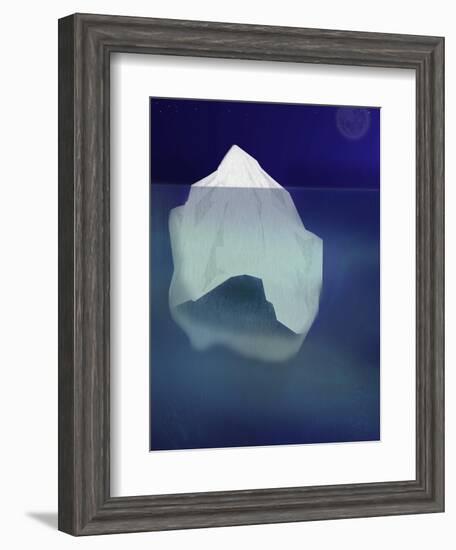 Tip of the Iceberg Floating in the Ocean-pablo guzman-Framed Art Print