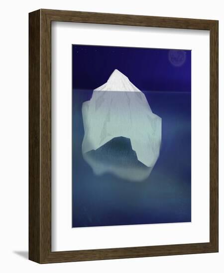 Tip of the Iceberg Floating in the Ocean-pablo guzman-Framed Art Print