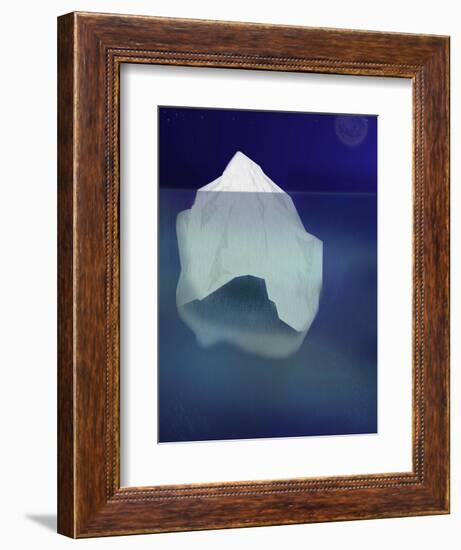 Tip of the Iceberg Floating in the Ocean-pablo guzman-Framed Art Print