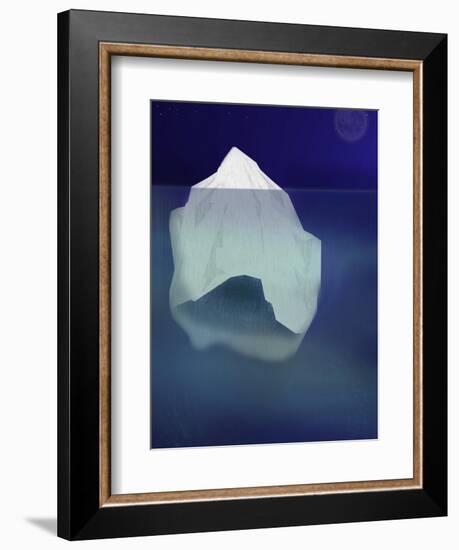 Tip of the Iceberg Floating in the Ocean-pablo guzman-Framed Art Print