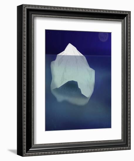 Tip of the Iceberg Floating in the Ocean-pablo guzman-Framed Art Print