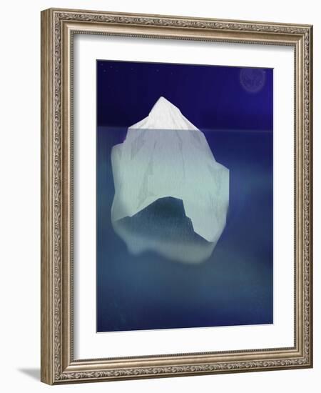 Tip of the Iceberg Floating in the Ocean-pablo guzman-Framed Art Print