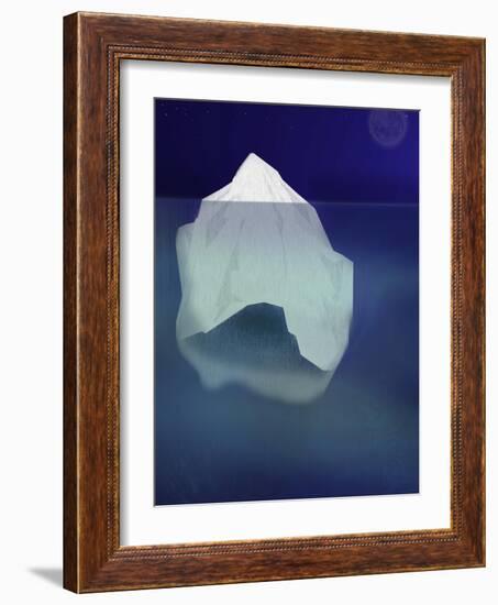 Tip of the Iceberg Floating in the Ocean-pablo guzman-Framed Art Print